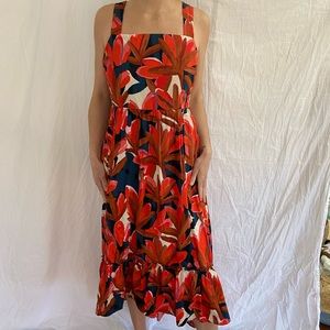 Bold Print Floral Midi Dress